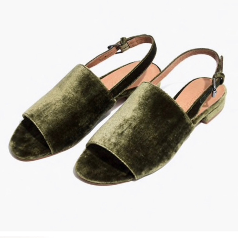 MADEWELL green velvet sling backs